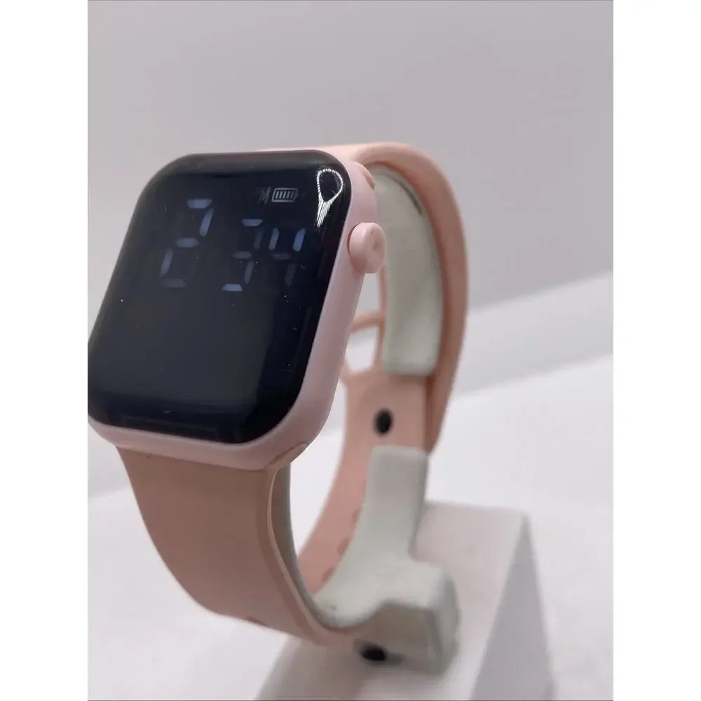Womens Pink Sports Watch Works New Battery